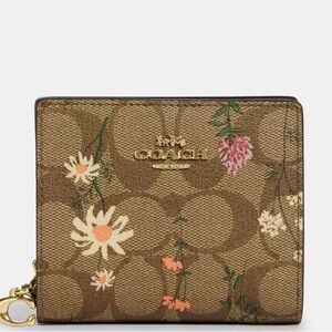 Coach Brown and Pink Floral Wallet